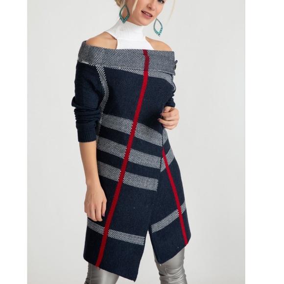 Sweaters - Blue Plaid Single button cardigan